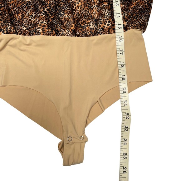 NWT L’AGENCE Women's XS Mariela Racer Bodysuit Animal Print - Picture 3 of 14